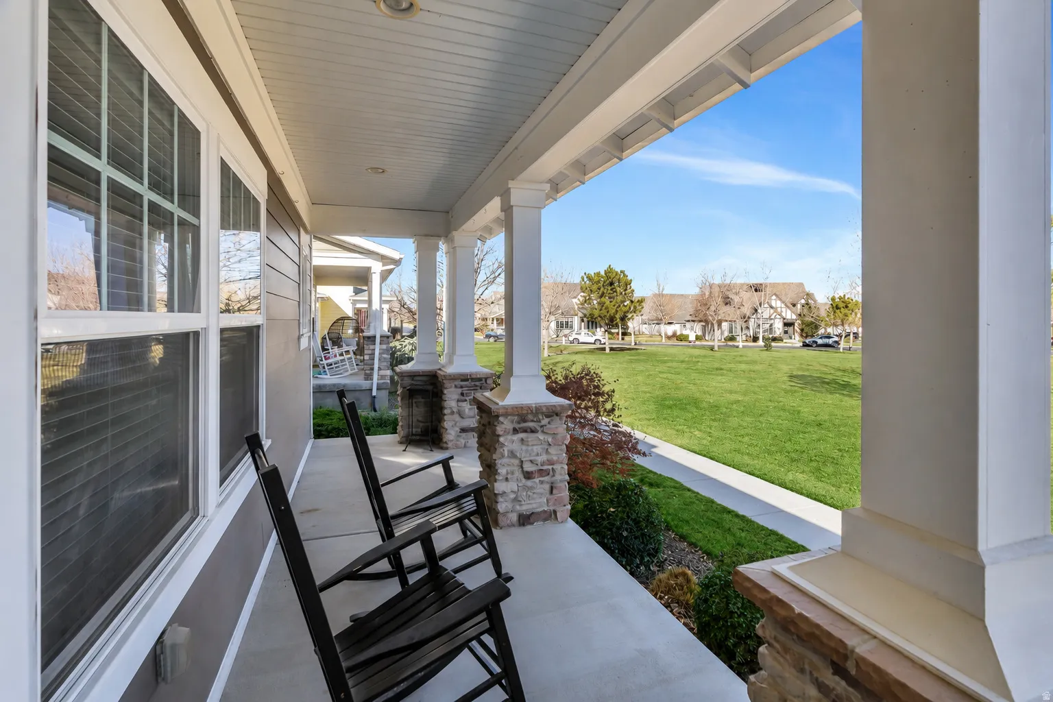 Enjoy unobstructed views from your covered front porch.