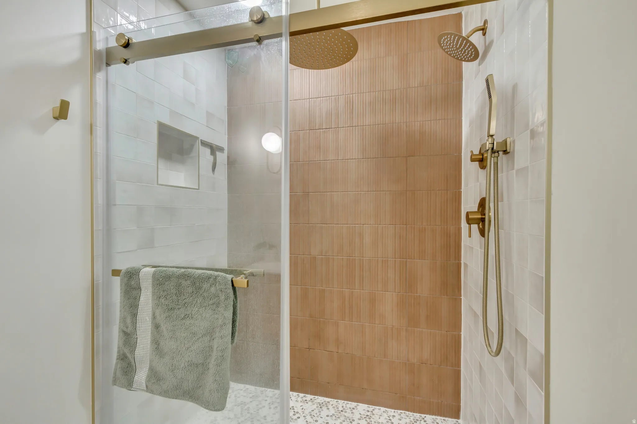 Bathroom with a stall shower