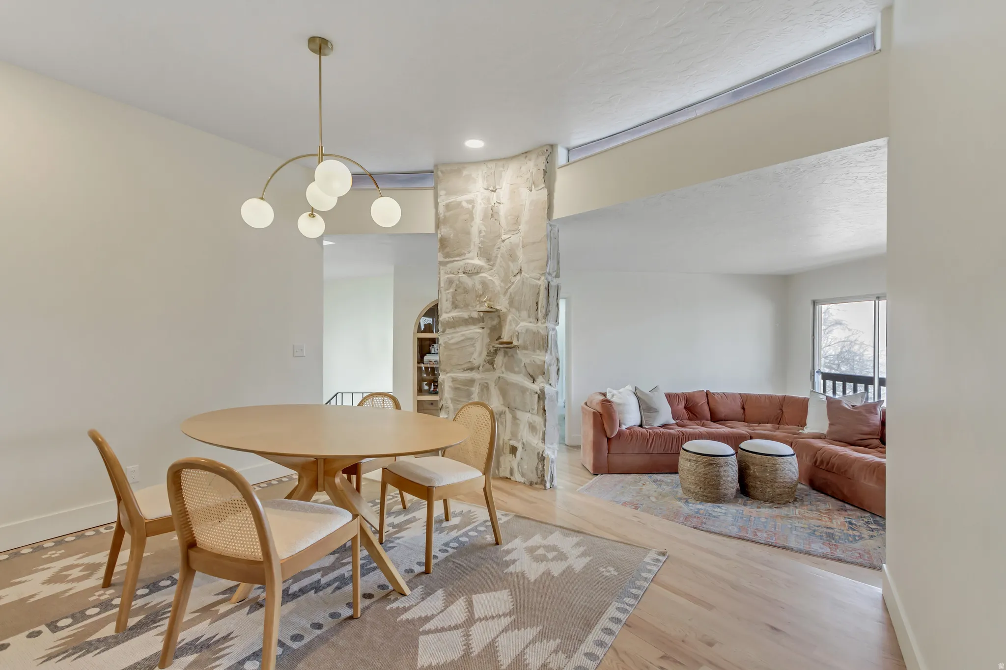 Dining room featuring wood finished floors and recessed lighting