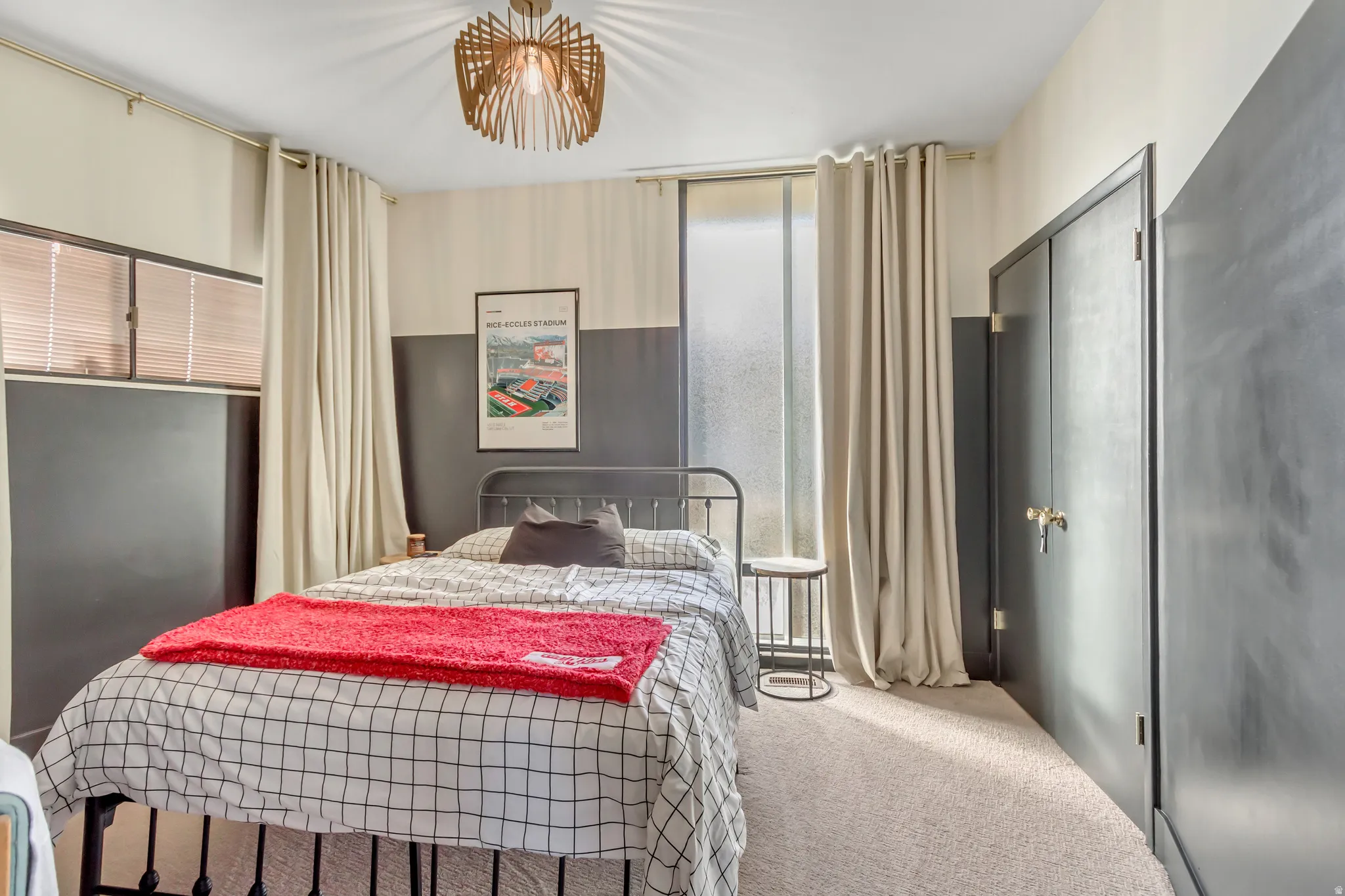 Bedroom with carpet floors