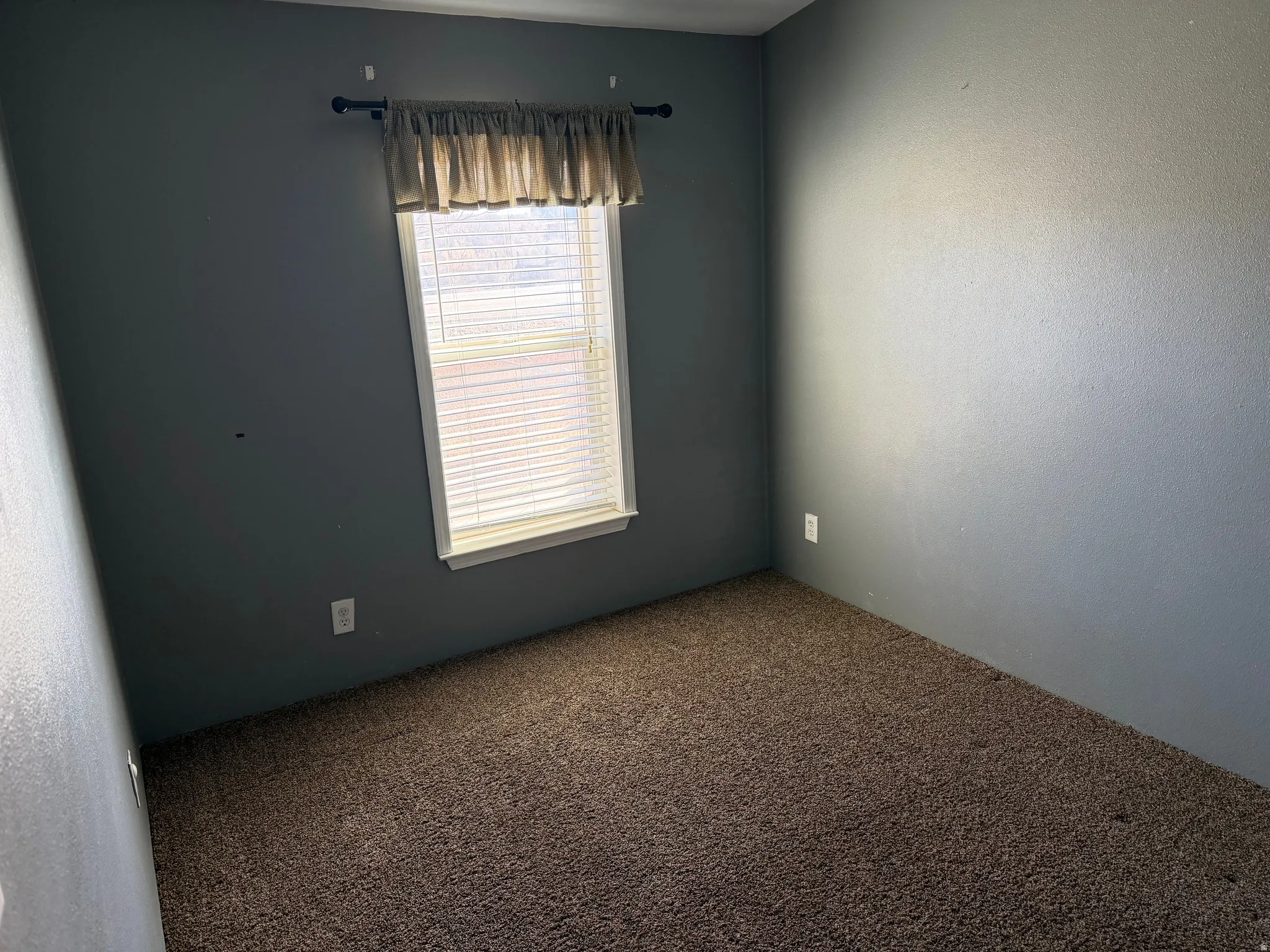Empty room with carpet floors