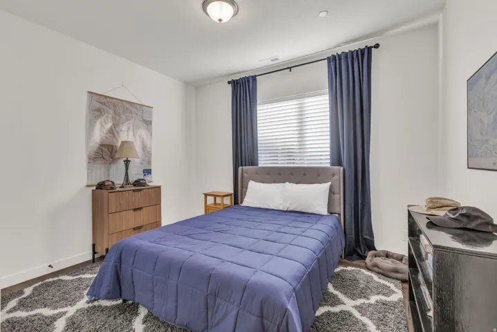 Second bedroom is comfortably sized and has mountain views