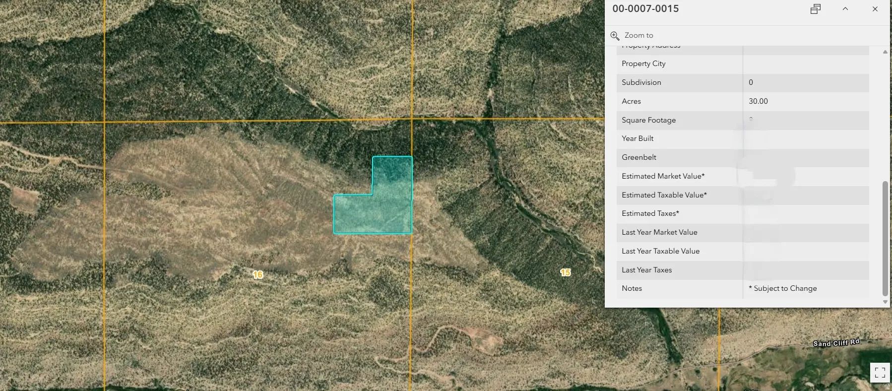 Map / location featuring property boundaries highlighted