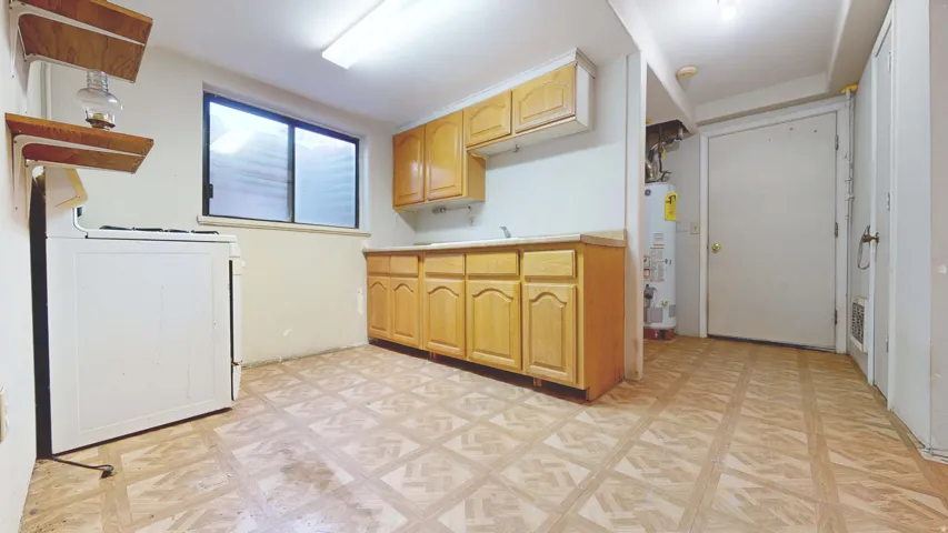 Basement apartment kitchen.