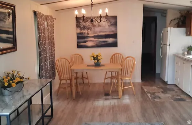 Dining room of mobile home