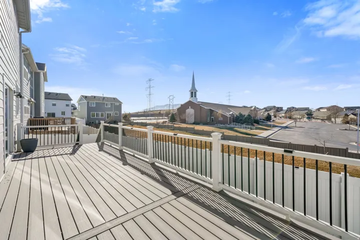 Trex style deck with a residential view