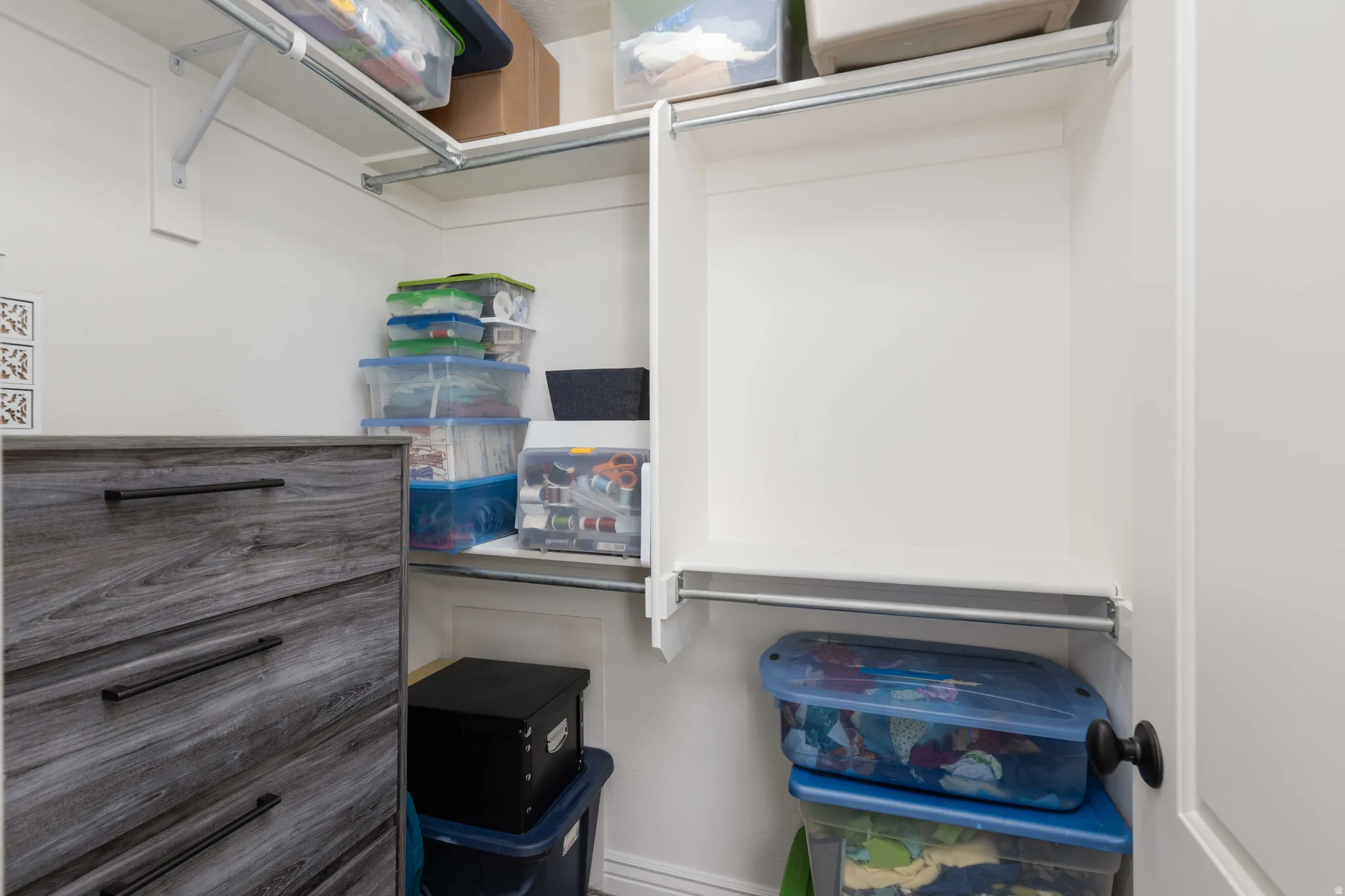 View of walk in closet