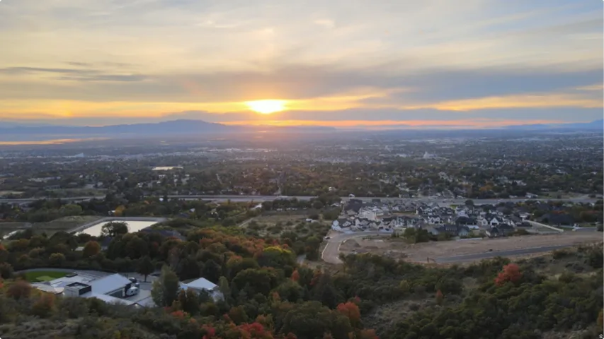 Drone / aerial view looking west.