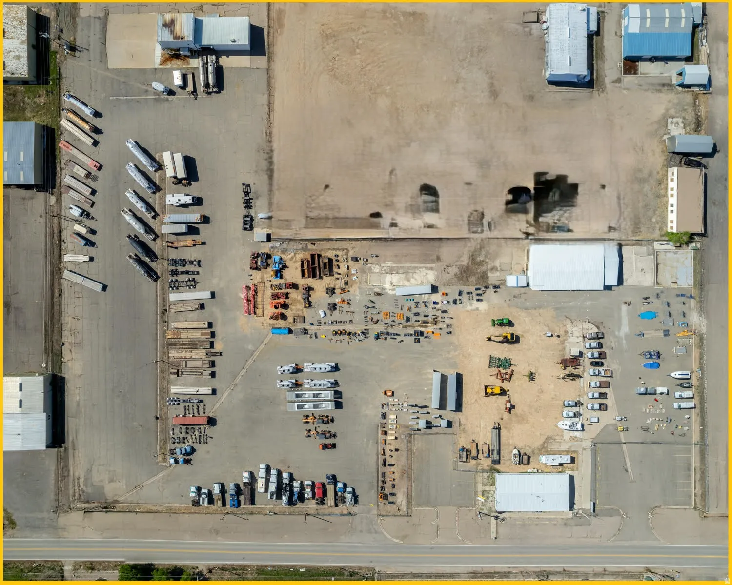 Bird's eye view of an industrial area