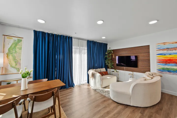 Living area featuring wood finished floors
