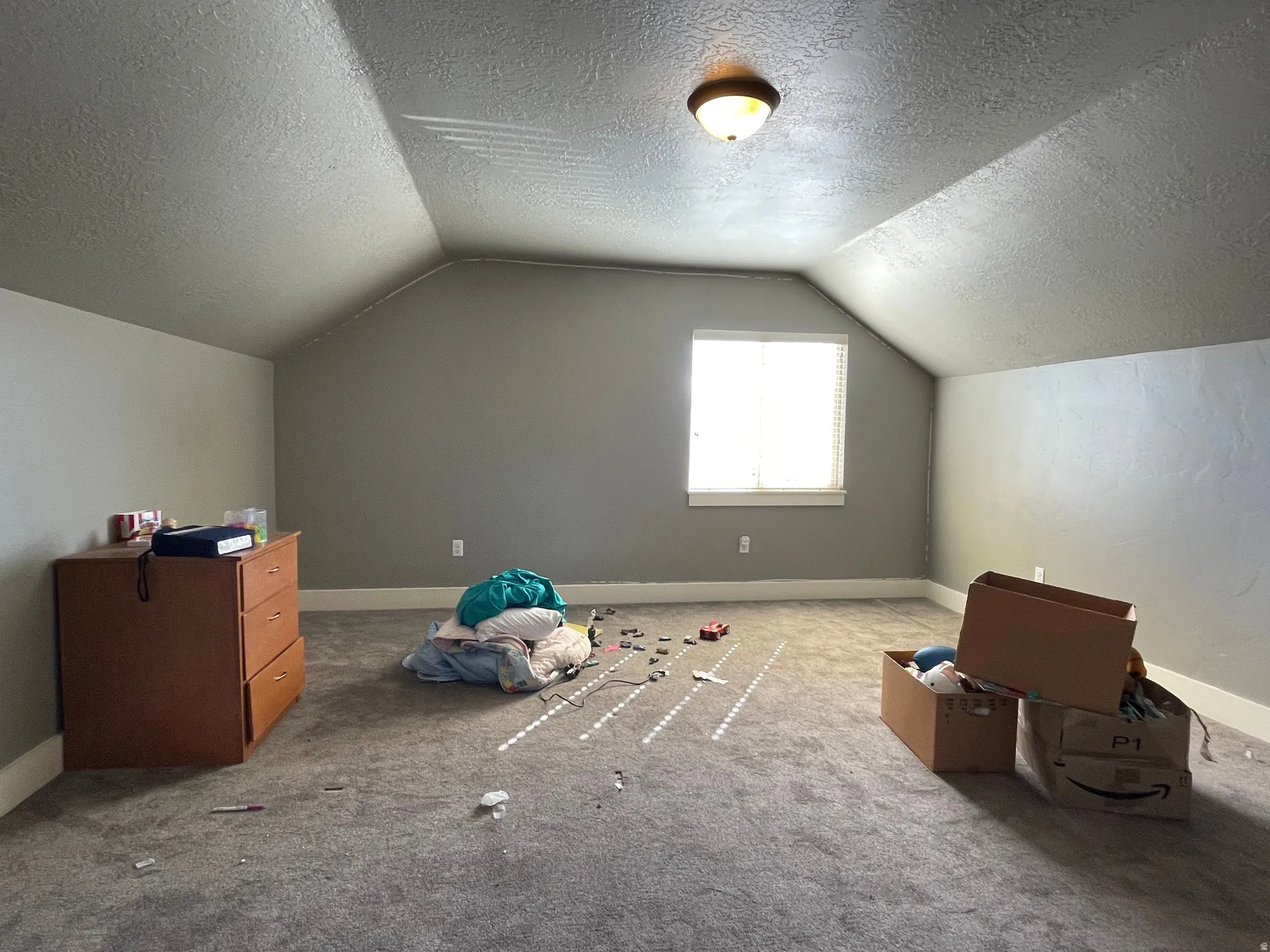 Bonus room with a textured ceiling and carpet flooring