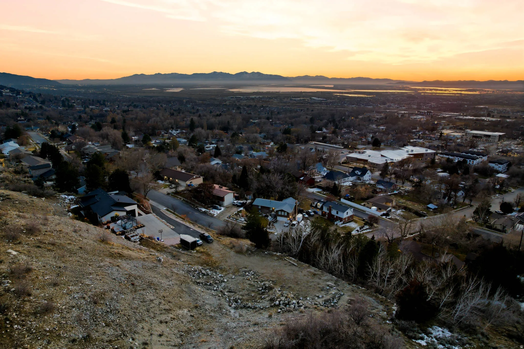 Sunset Views of Oquirrh Mountains & the Salt Lake