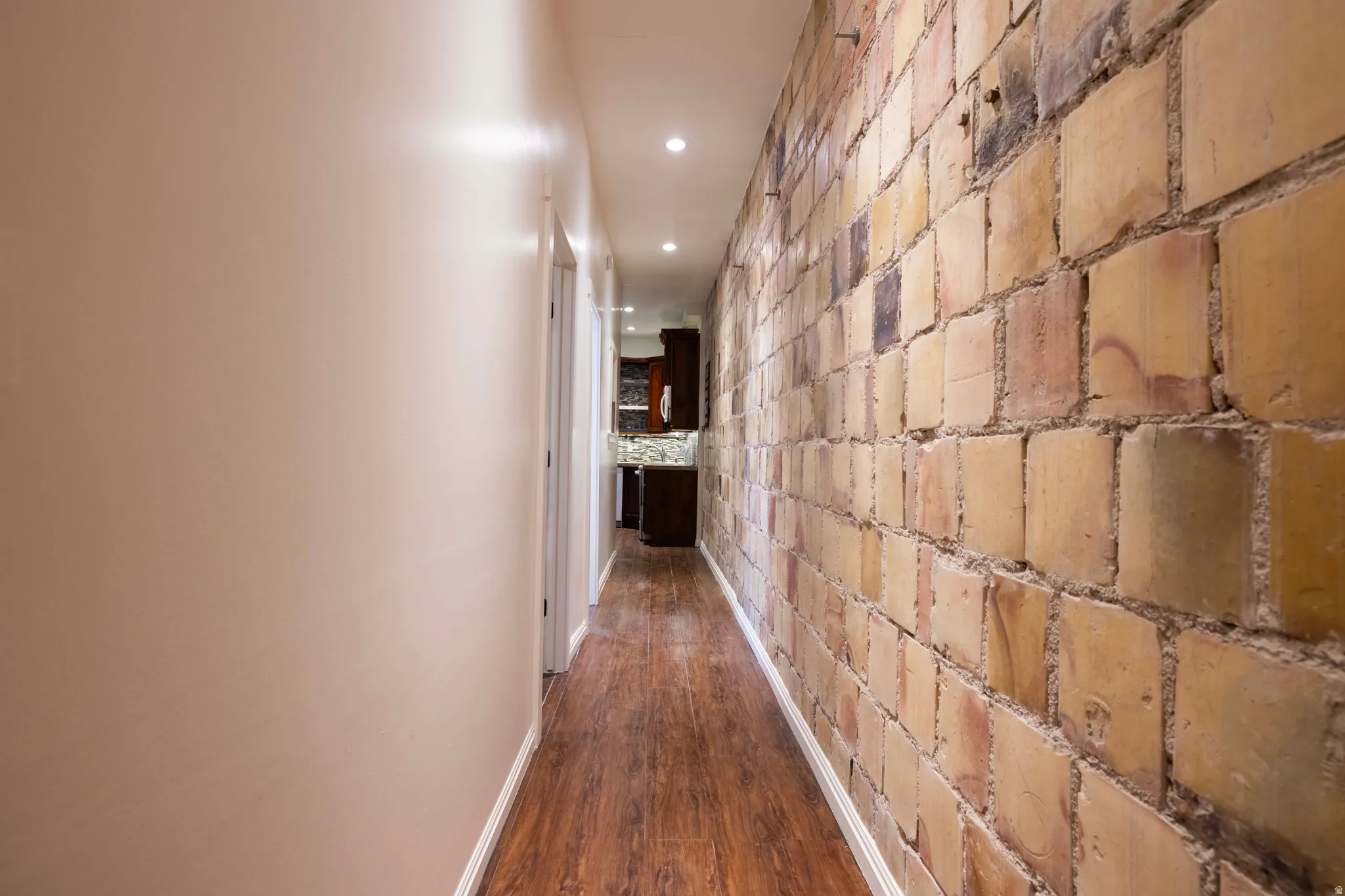 Apt. #1 Hallway with original stone wall