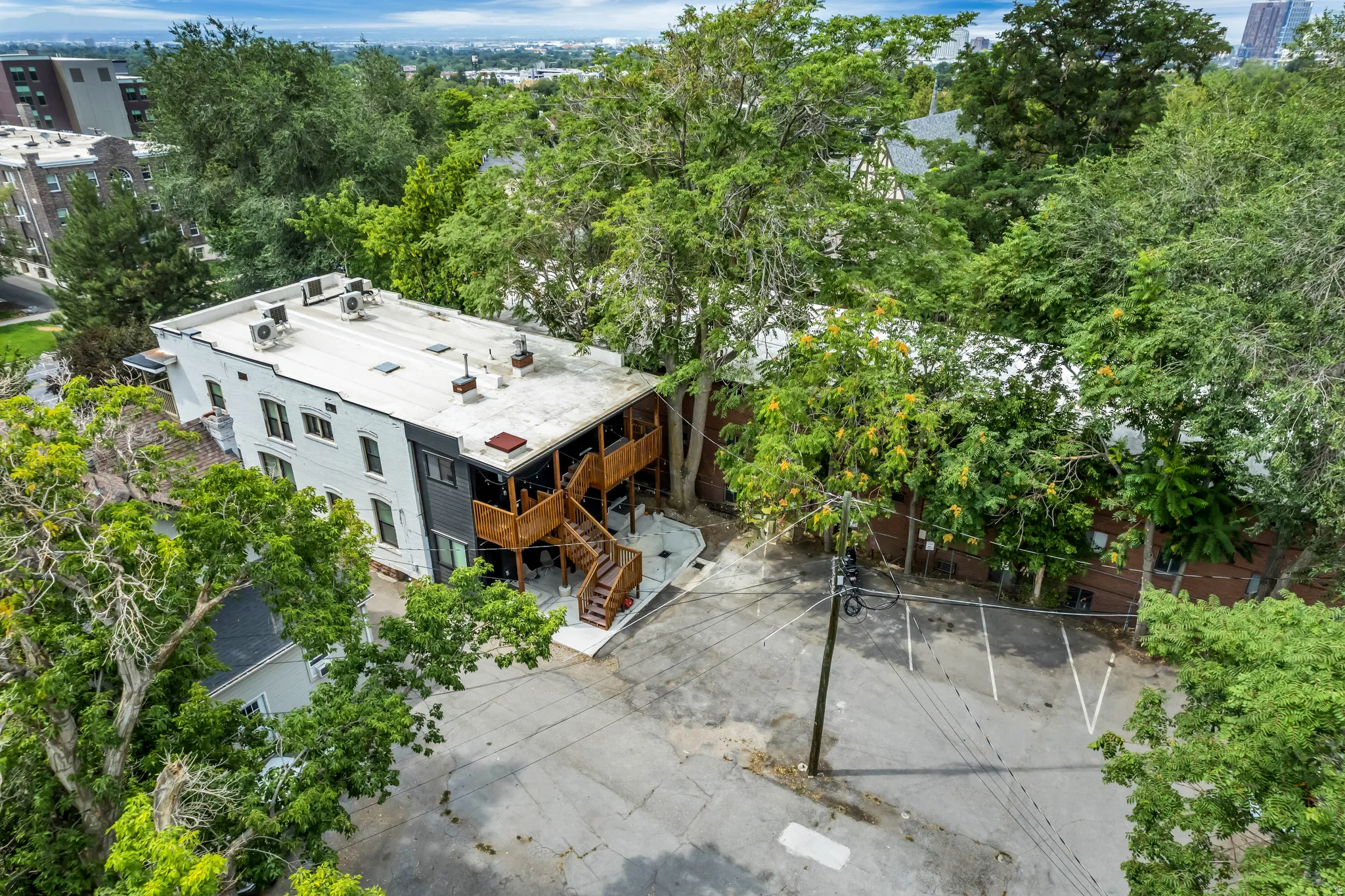 Bird's eye view from the back of property