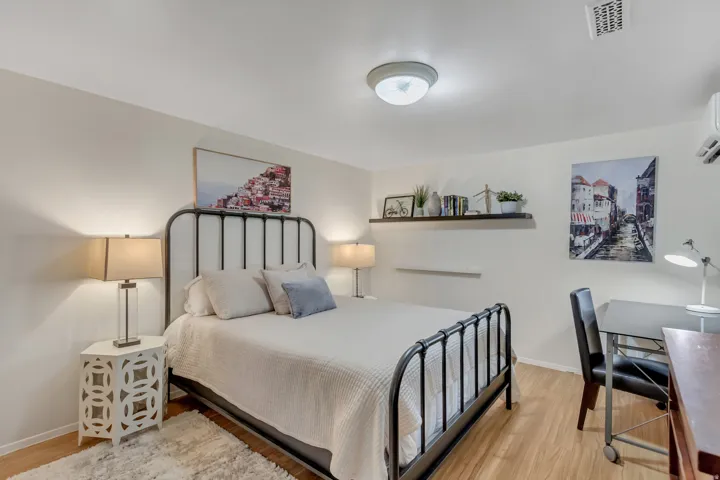 Apt.#5 Bedroom 1 with laminate wood flooring