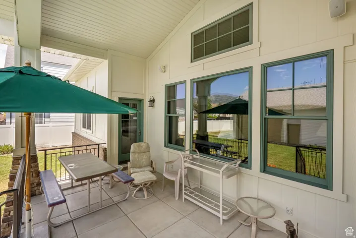 View of patio with outdoor dining space