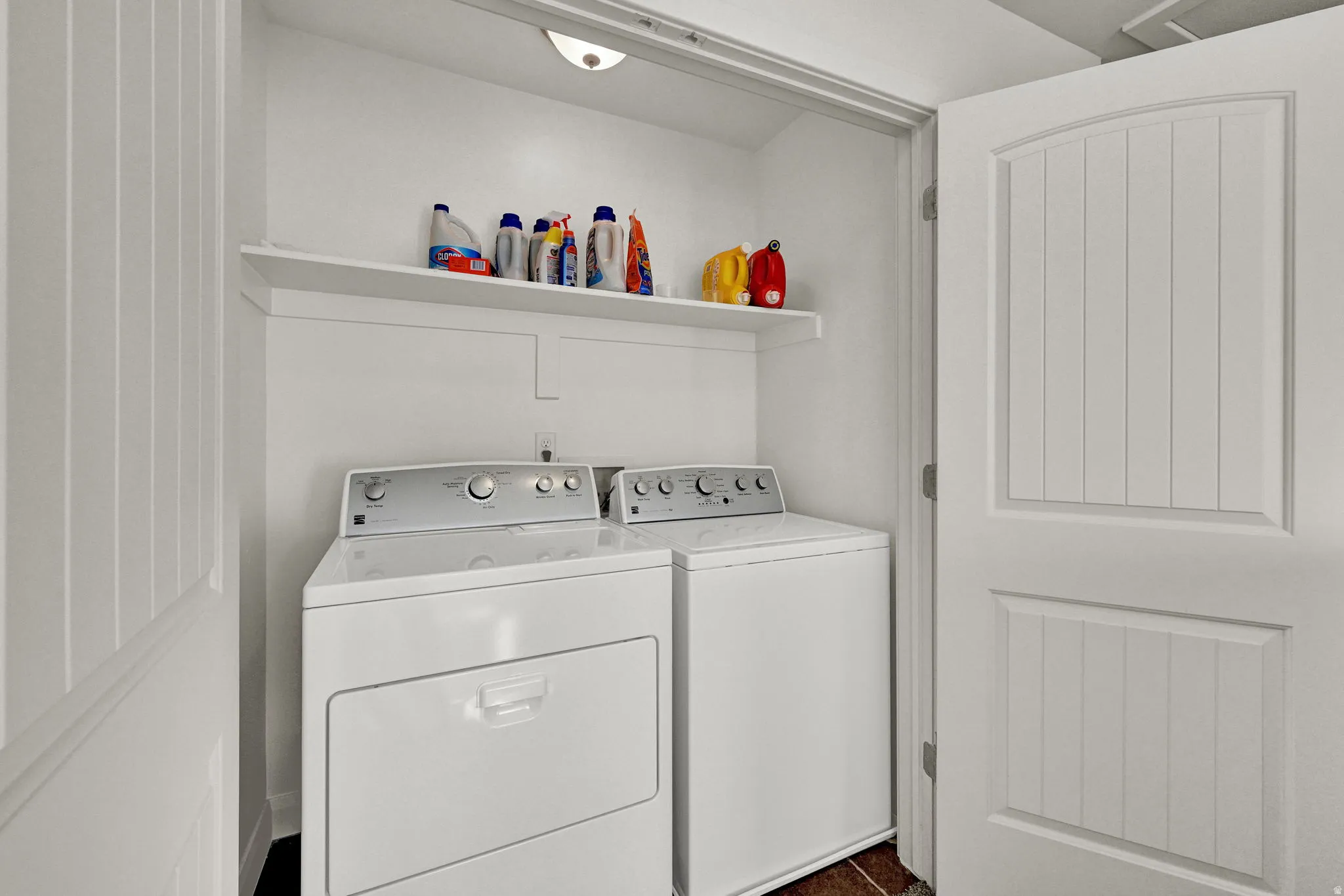 Laundry area with washing machine and dryer