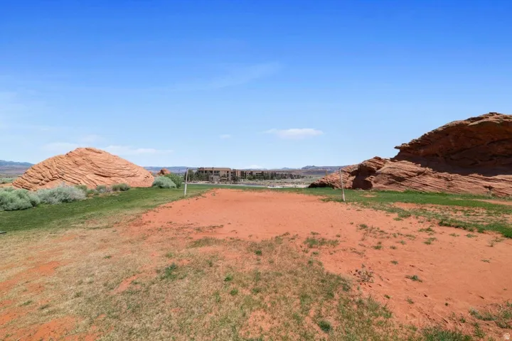 View of yard with a mountain view