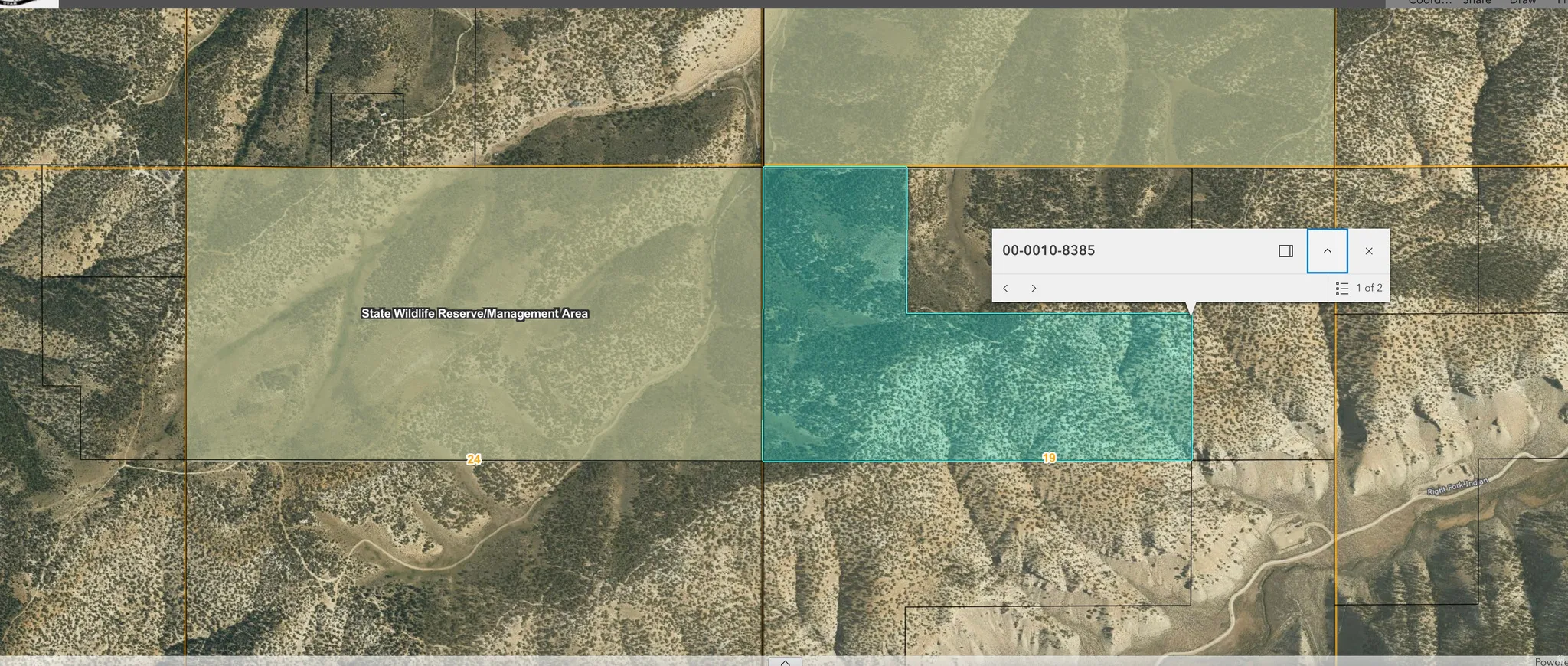Map / location featuring property boundaries highlighted