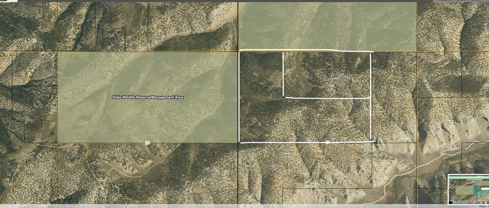 Map / location with property boundaries highlighted