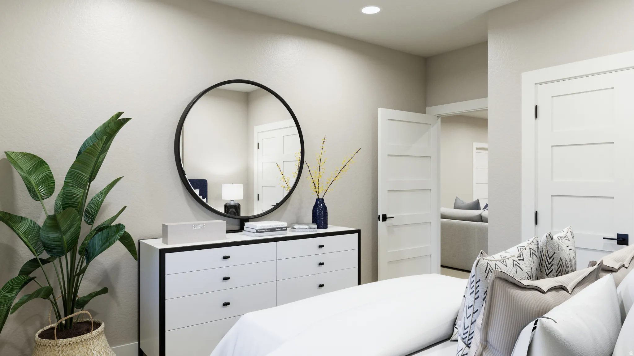 Bedroom featuring recessed lighting