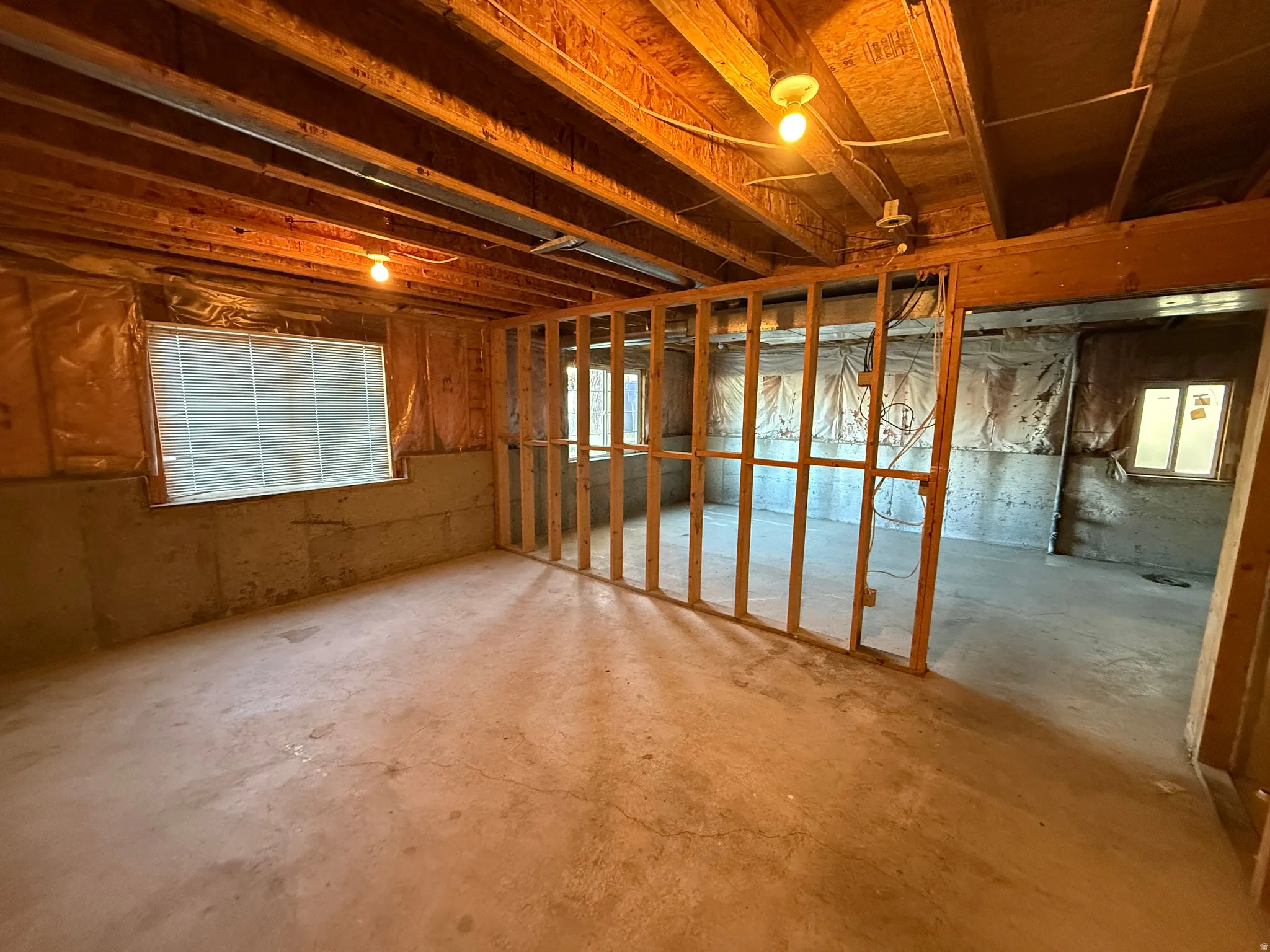 View of unfinished basement
