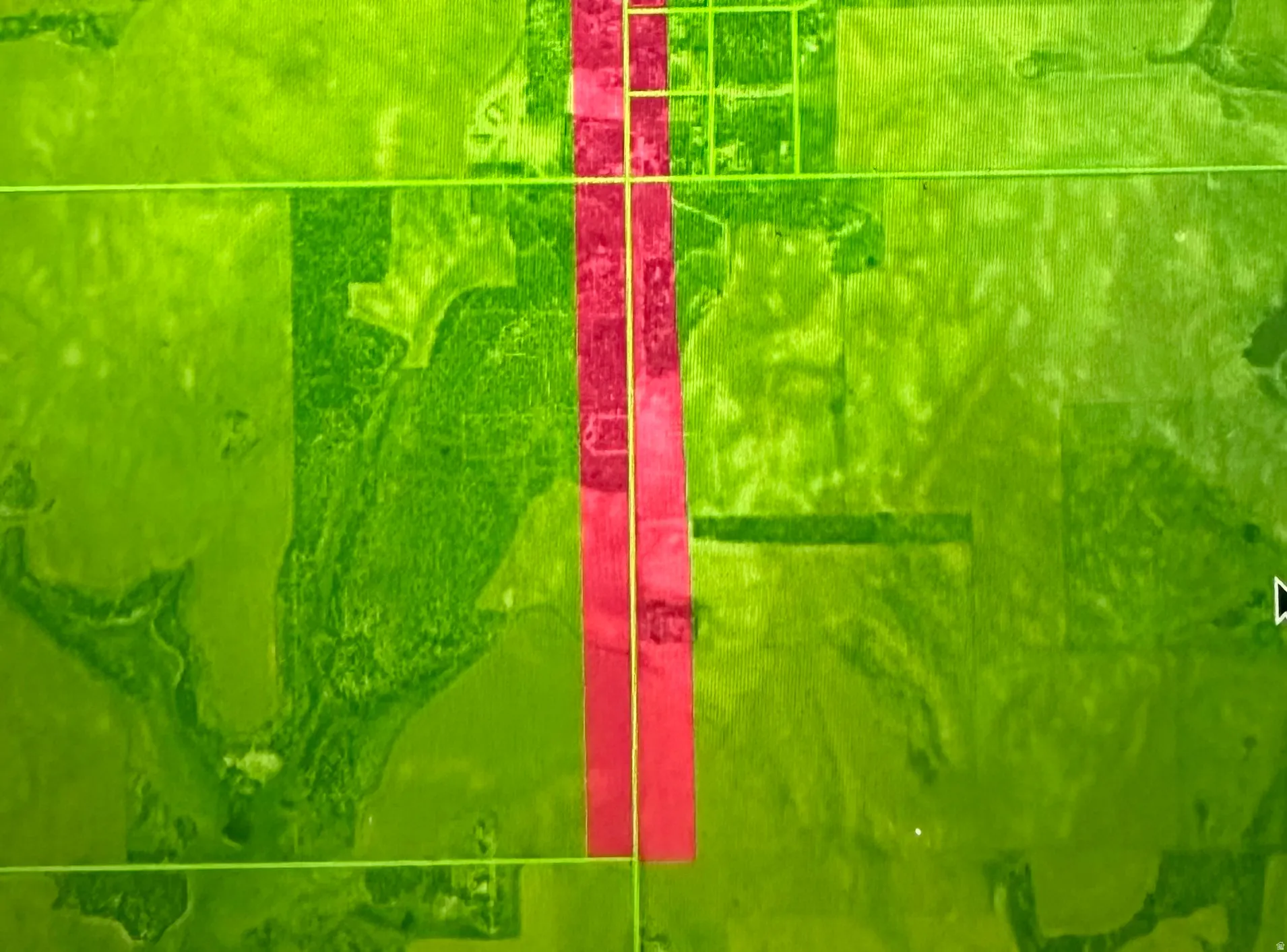 San Juan Zoning - Green is Agricultural and pink is Community Commercial