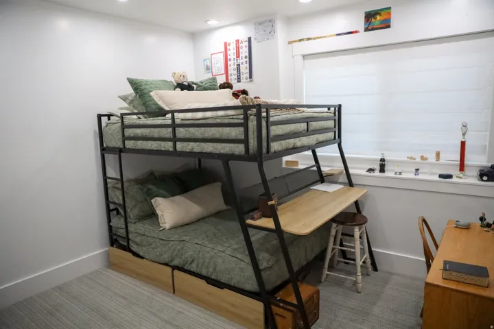 Bedroom featuring recessed lighting  and walk in closet