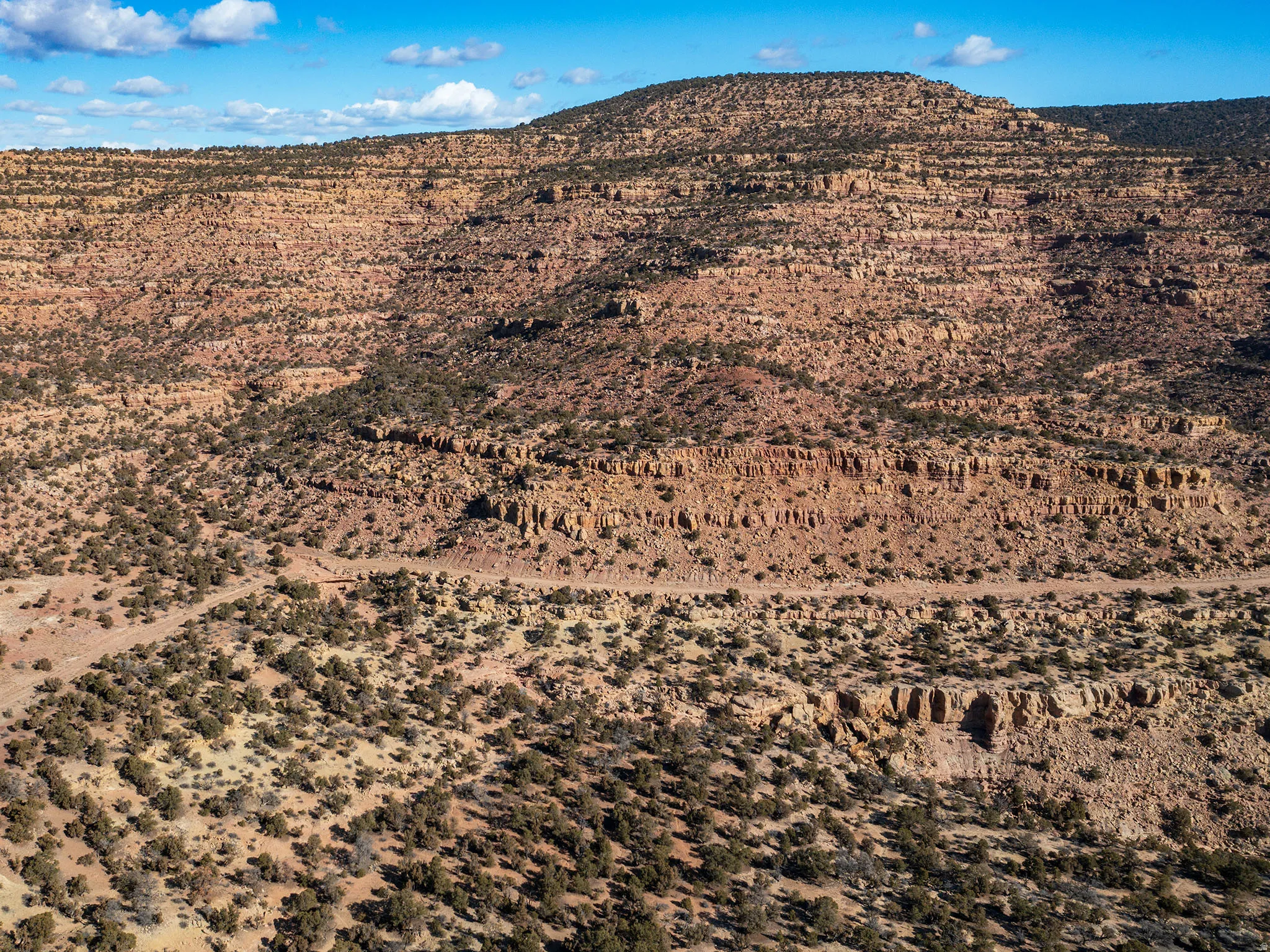 View of mountain backdrop with a desert landscape
