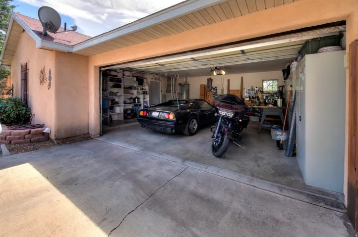 Large, double car garage