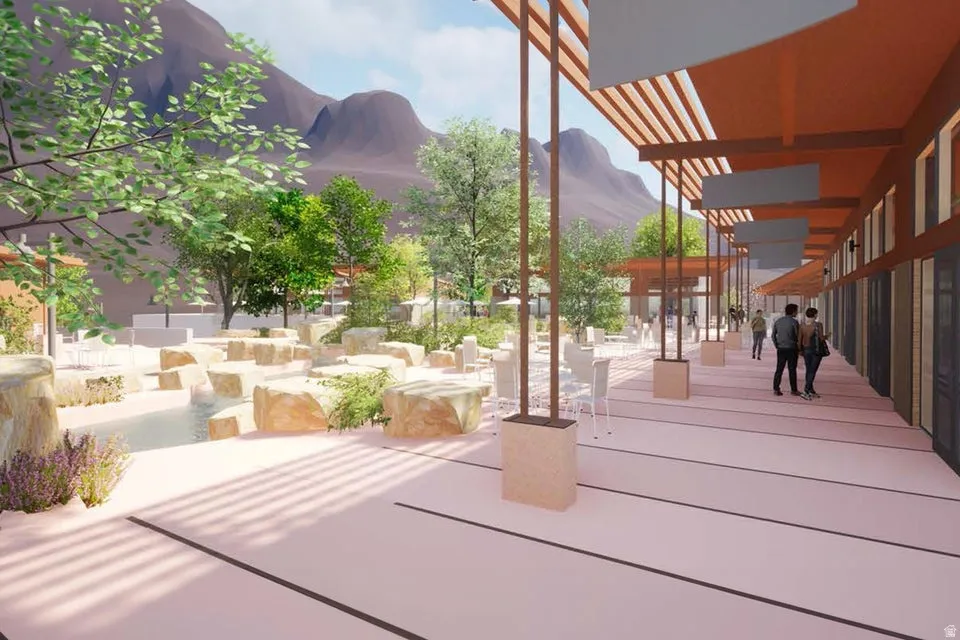 View of patio / terrace featuring a deck with mountain view