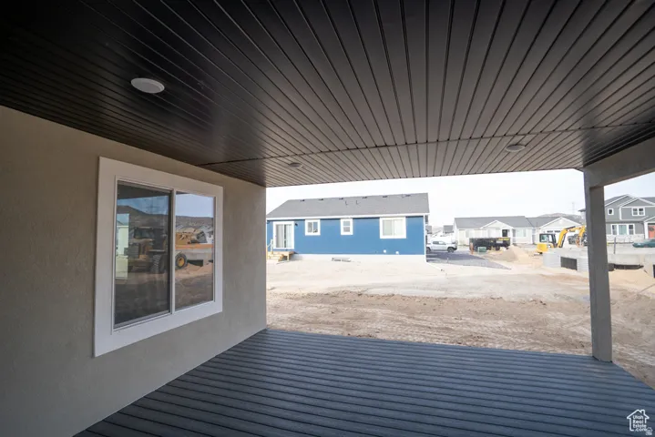 Deck with a residential view