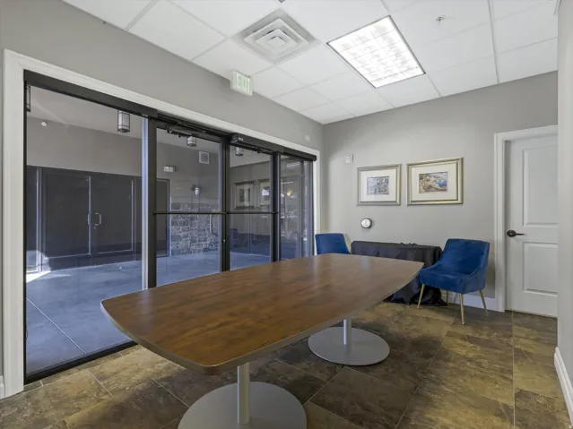 Dining space with a paneled ceiling
