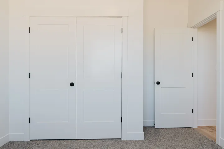 Unfurnished bedroom with a closet and carpet flooring