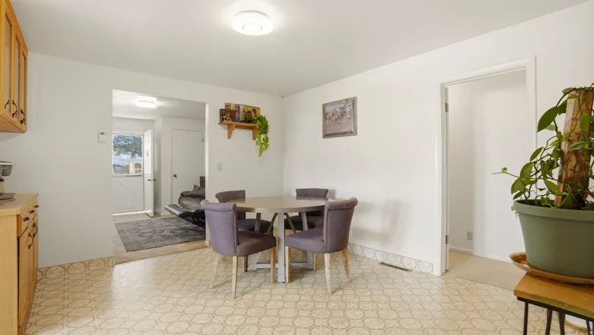 Dining room featuring light floors