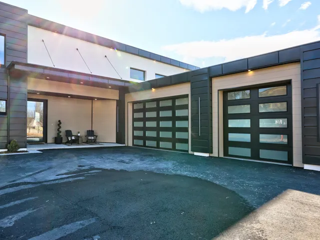 Garage with driveway