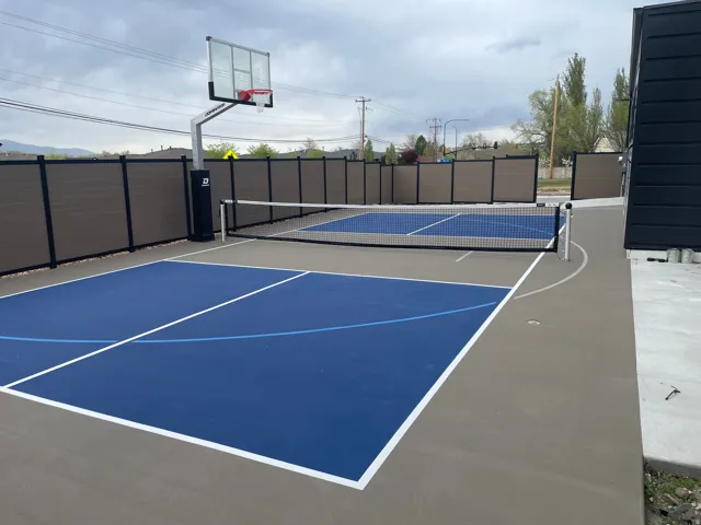 View of Pickleball and Basketball court.