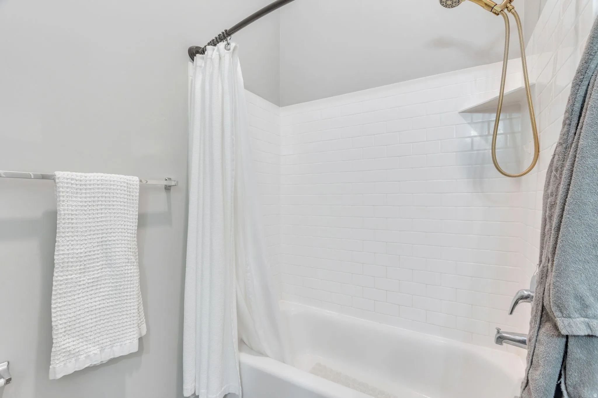 Bathroom has tub/shower combo