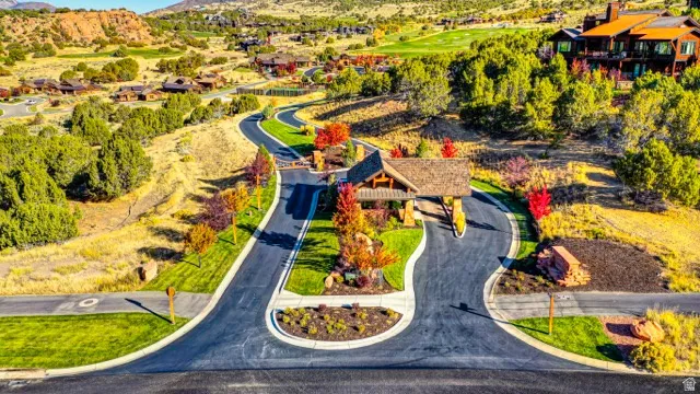 Aerial view of entry gate