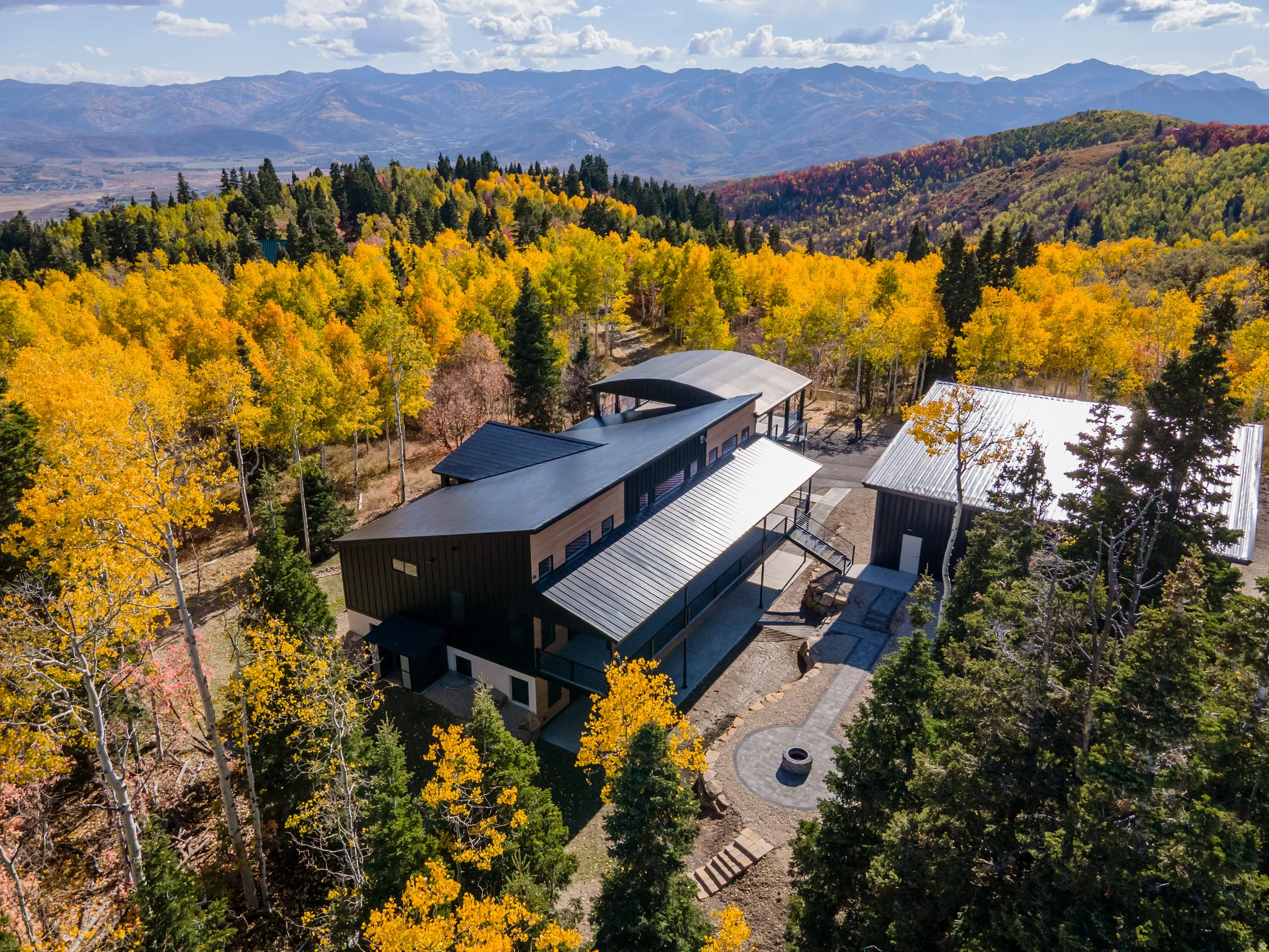 Aerial view of the property