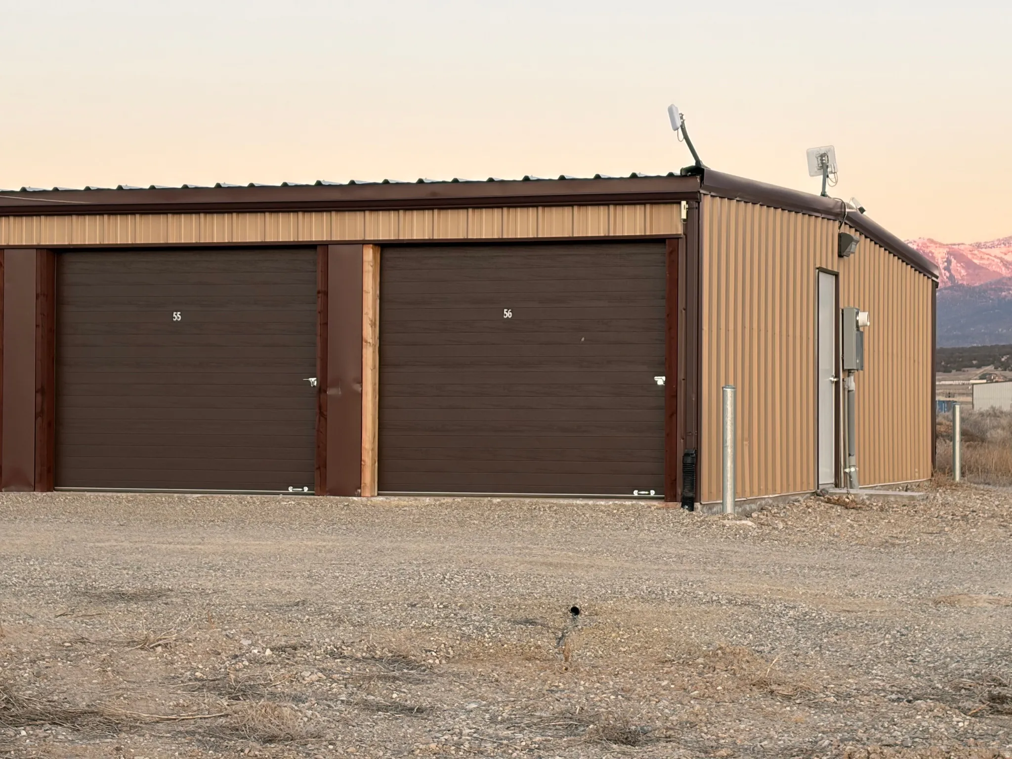 View of detached garage