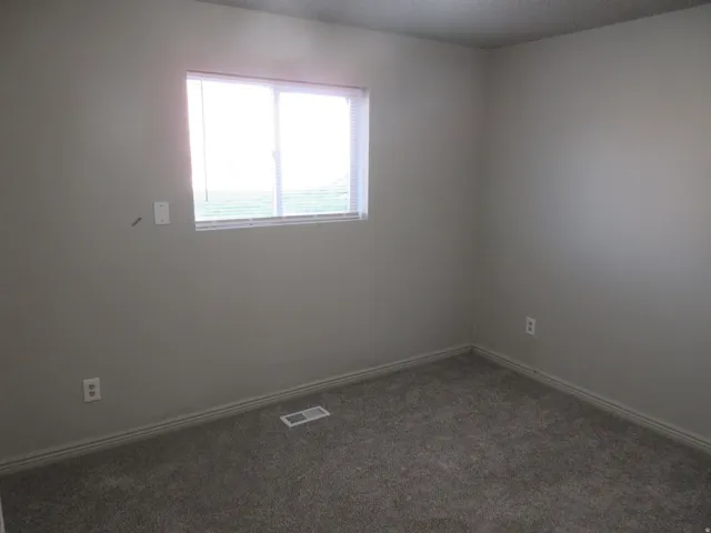 Unfurnished room featuring carpet floors and baseboards