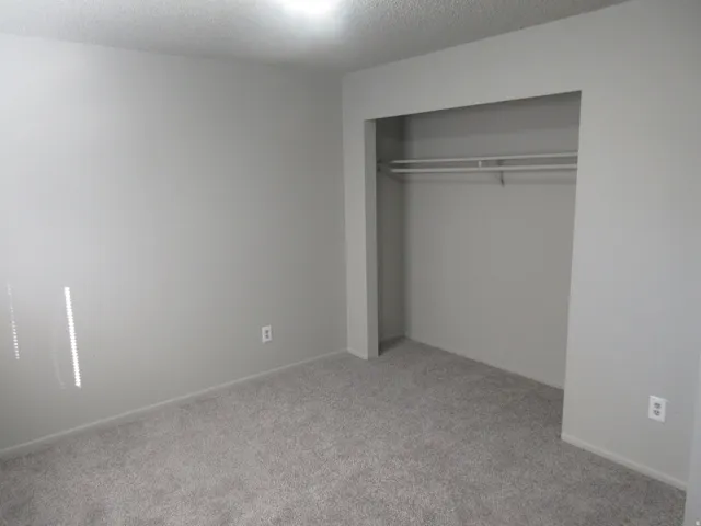 Unfurnished bedroom featuring light colored carpet, a closet, and a textured ceiling
