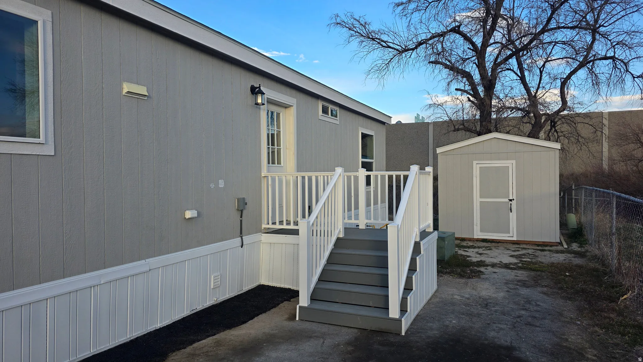 Exterior space with a deck