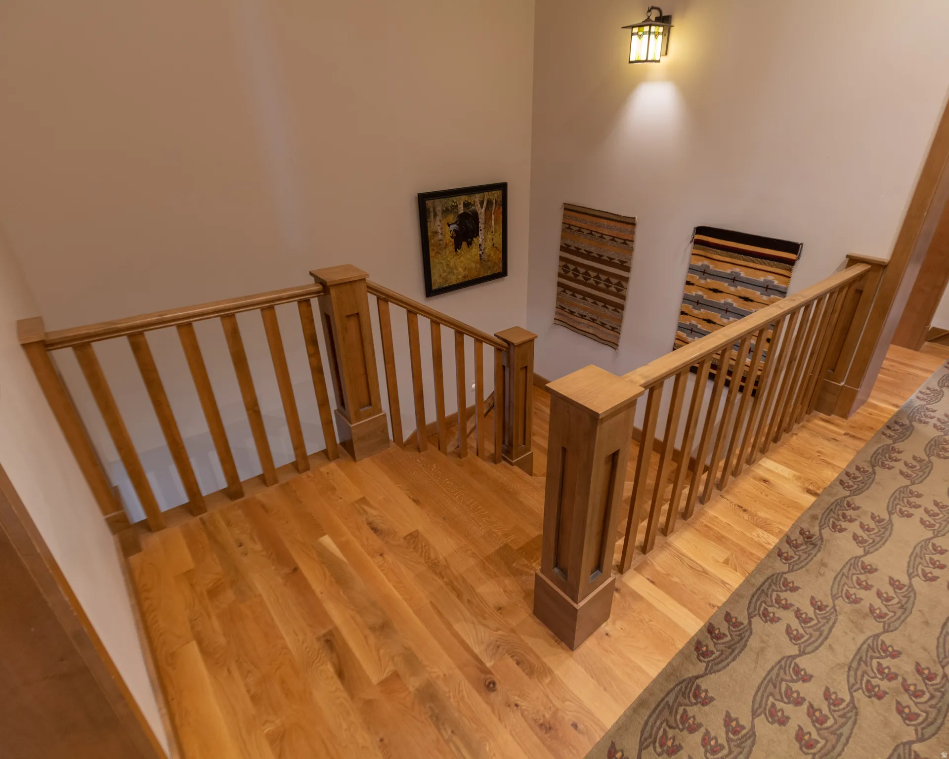 Staircase with wood finished floors