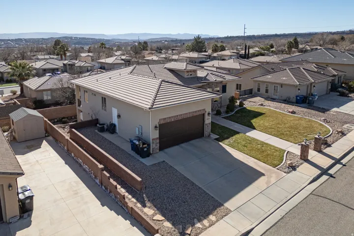 Aerial view of residential area