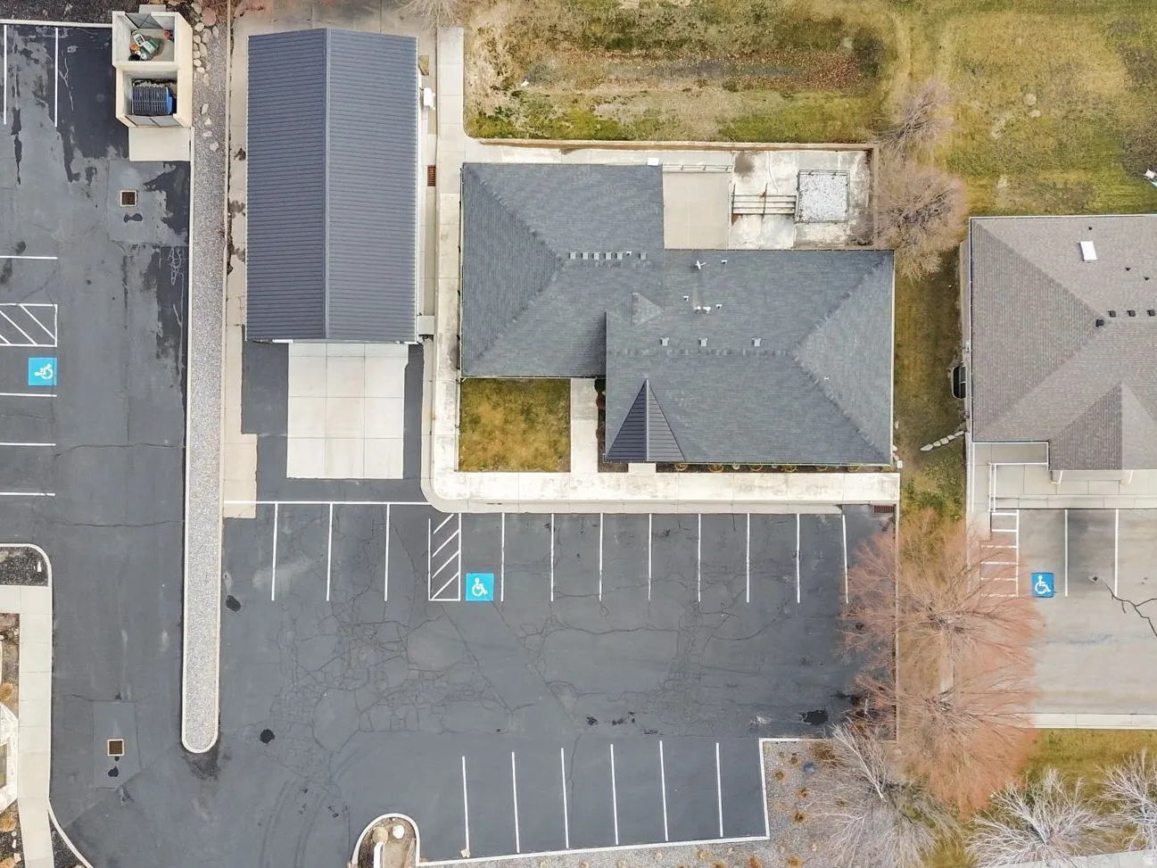Aerial perspective of suburban area