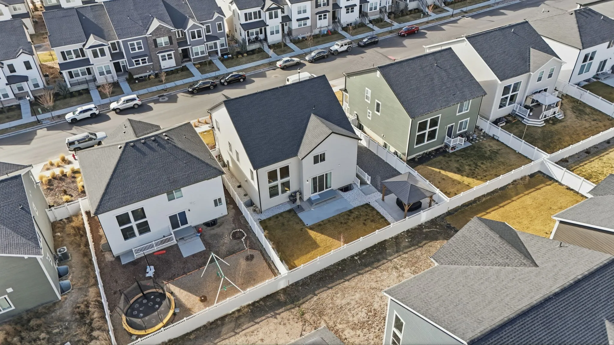 Aerial view of residential area