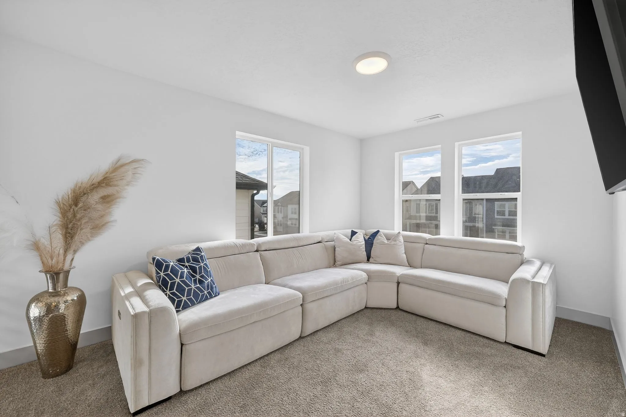 Living room with baseboards and carpet flooring