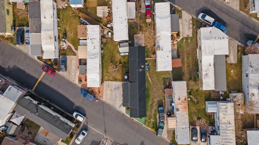 Aerial view of residential area